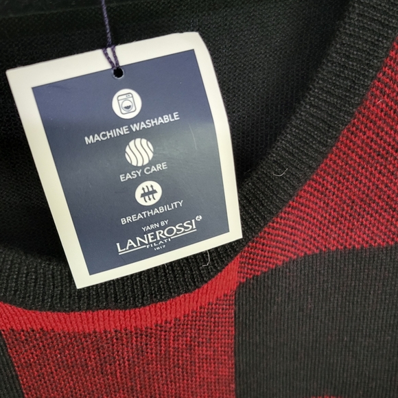 Club Room Mens 3XL Crew Neck Merino Wool Blend Plaid Sweater NWT - Picture 8 of 10